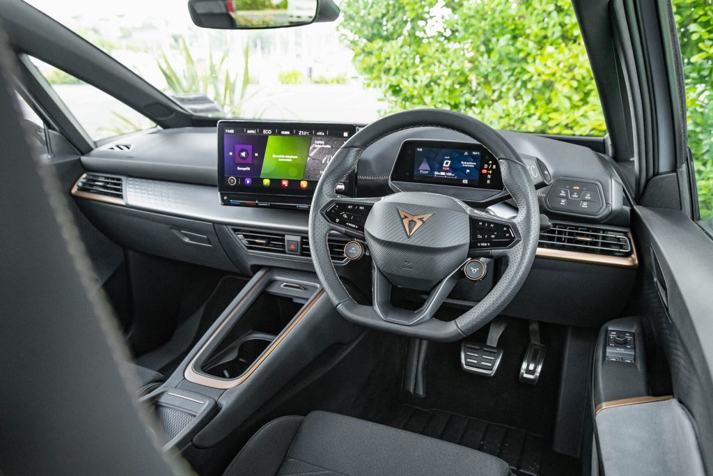 Cupra Born V wide interior dash view