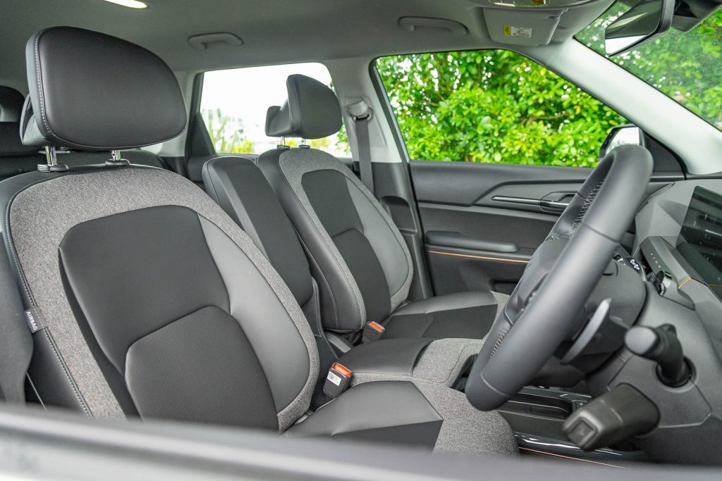 Wide front seat view of the Latest 2024 EV5