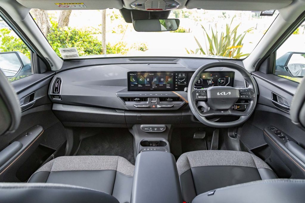 Wide front interior view of the 2024 Kia EV5 Light+