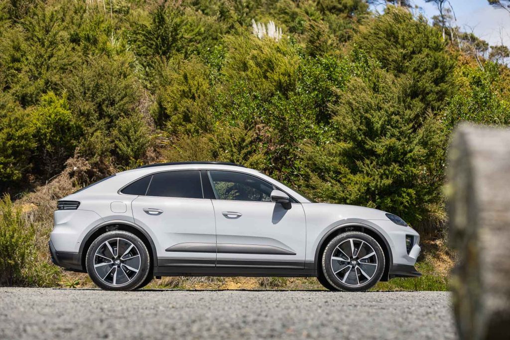 Side profile of the latest Porsche Macan from 2024