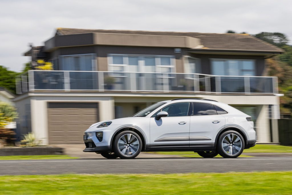 Side profile of the 2024 Porsche Macan 4 second generation