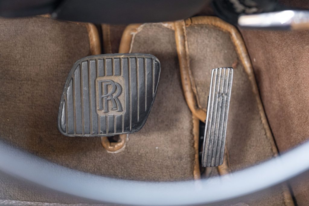 RR logo on the brake pedal