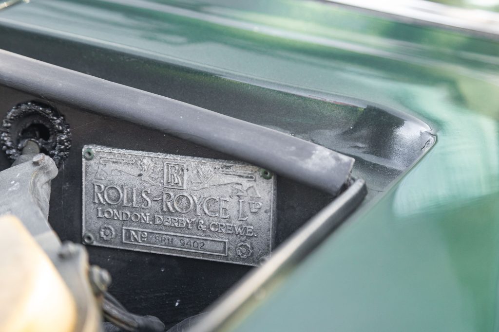 Rolls-Royce London Derby and Crewe plaque on engine bay wall