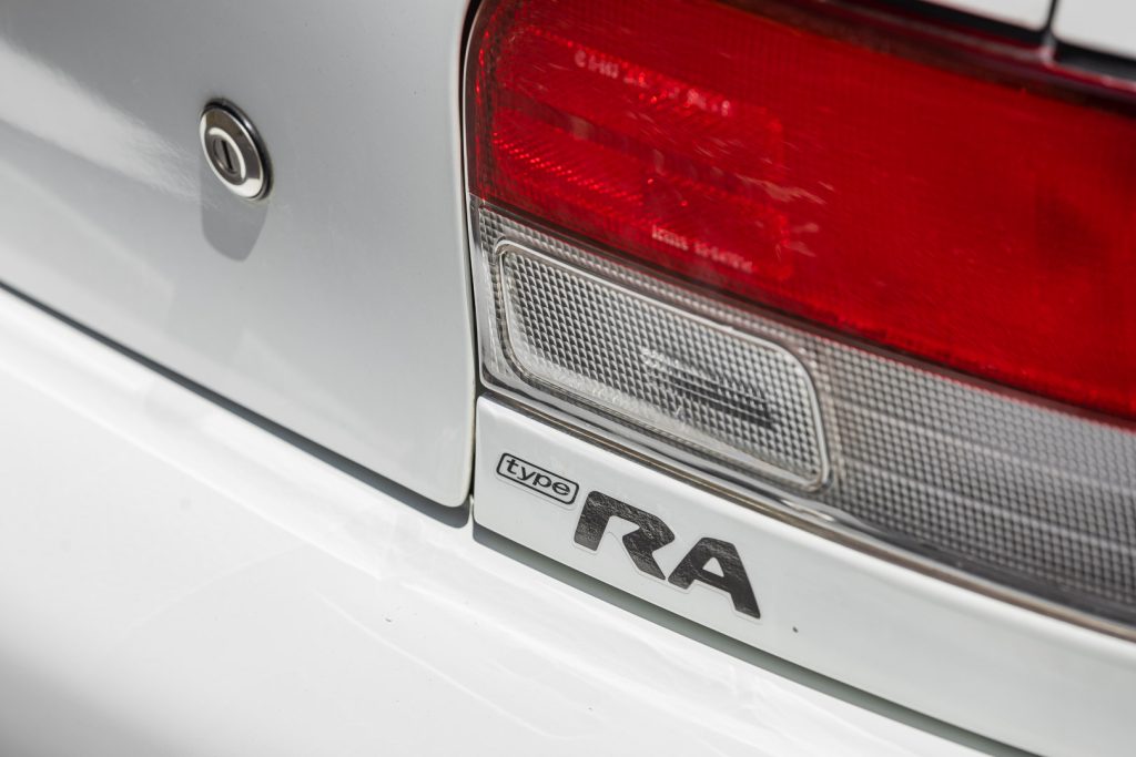 Type RA badge on a WRX STi GC8