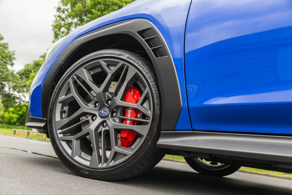 Brembo brakes of the 2024 Subaru WRX Todoroki, painted in red