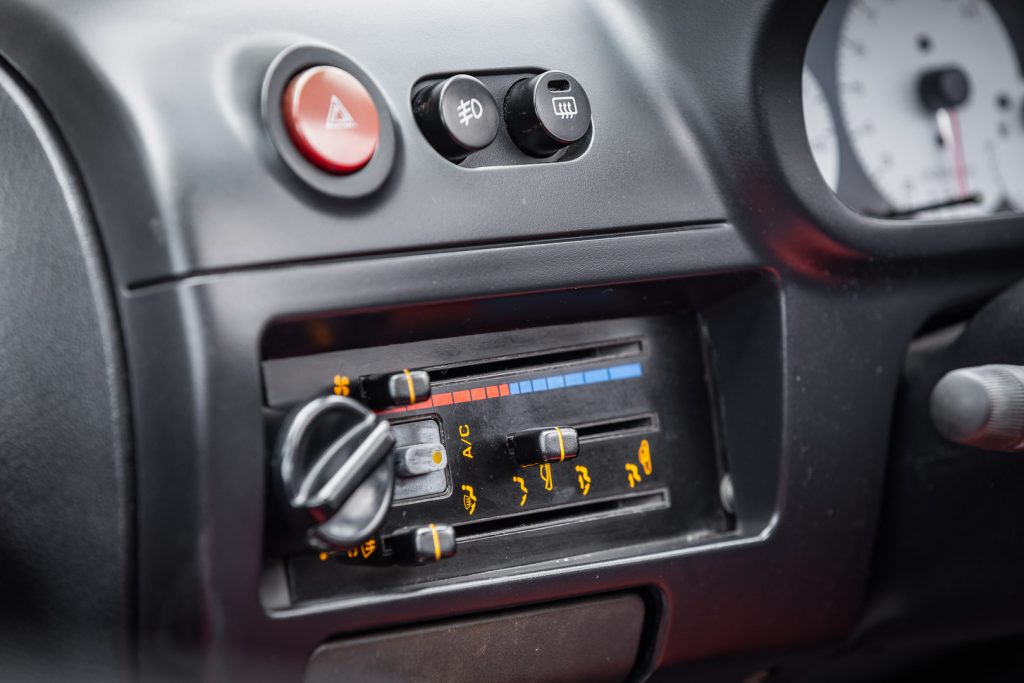 AC controls inside the Autozam AZ-1