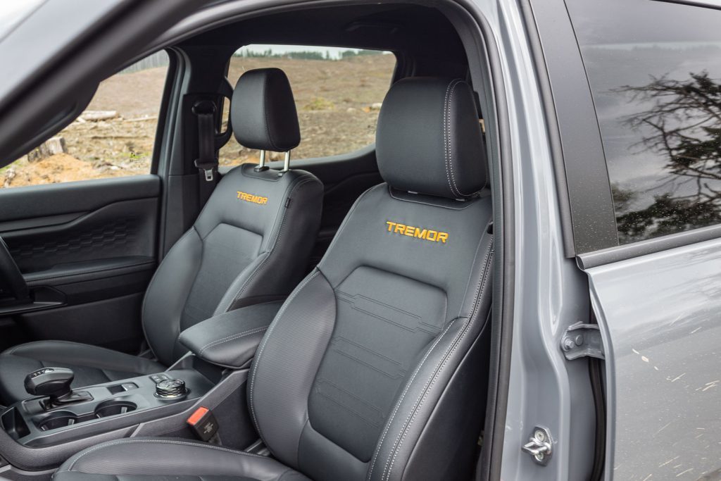 Tremor stitched into the seats of the 2024 Ford Ranger Tremor