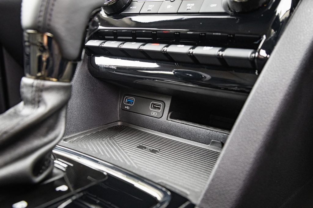 Phone charging pad in the Mahindra