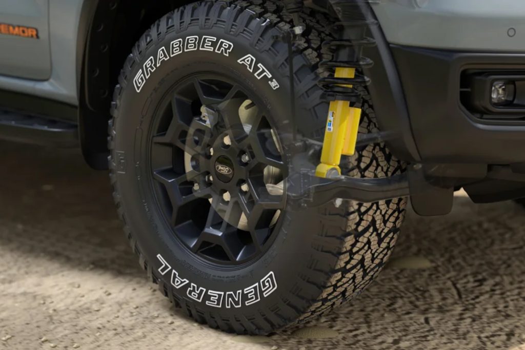 2025 Ford Everest Tremor with its Bilstein shocks and Grabber tyres on sand