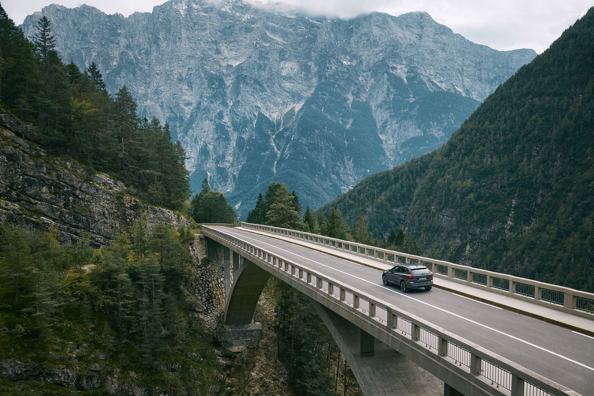 Volvo XC60 in alpine environment.