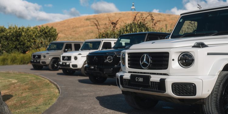 Mercedes-Benz G 580 line up on a drive way